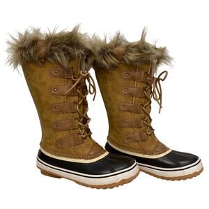 Faux Fur Lace Up Winter Duck Boots Jambu Size 7